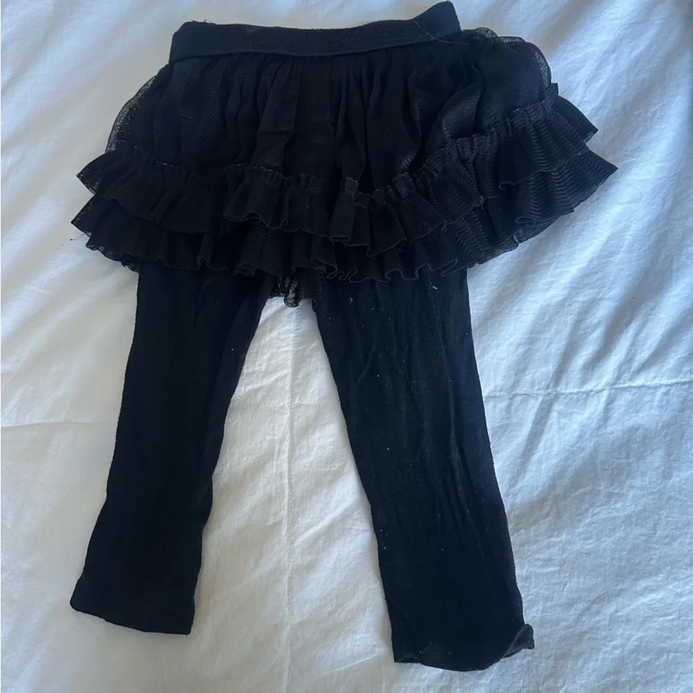 Girls Todder Black Tulle Skirt Stocking